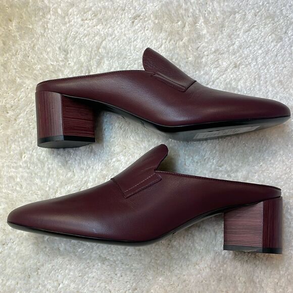 Pierre Hardy Burgundy Leather Block Heels Mules Womens Sz 7.5 - Picture 7 of 11